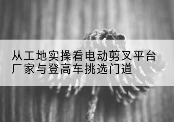 沈河电动剪叉升降平台厂家-从工地实操看电动剪叉平台厂家与登高车挑选门道